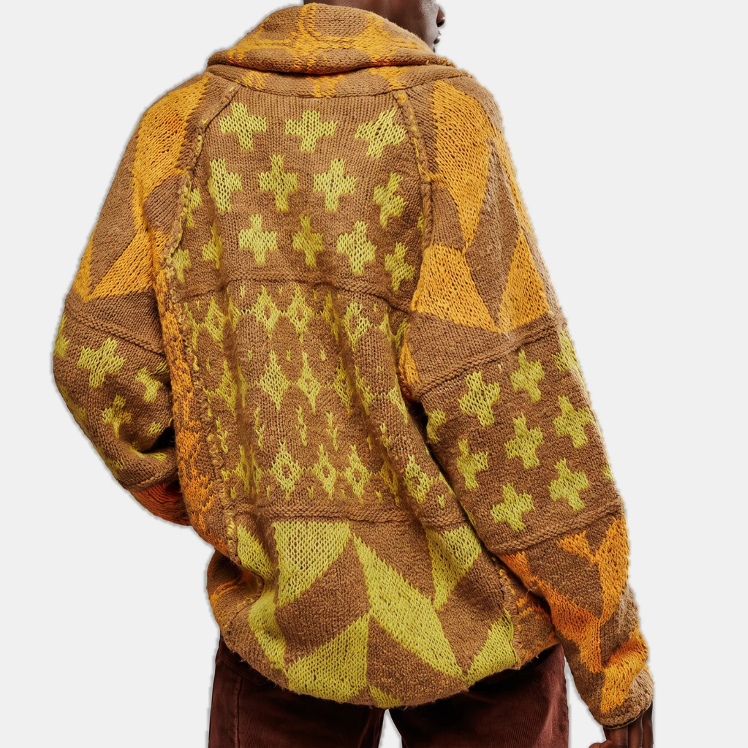 Women's Button Front Balloon Sleeve Oversized Cardigan Sweater