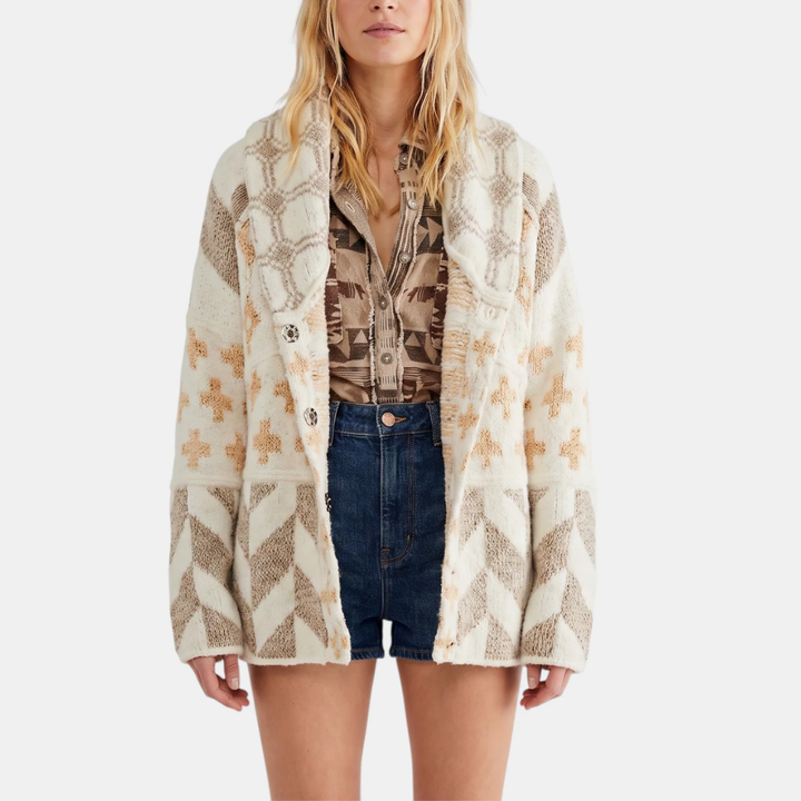Women's Button Front Balloon Sleeve Oversized Cardigan Sweater