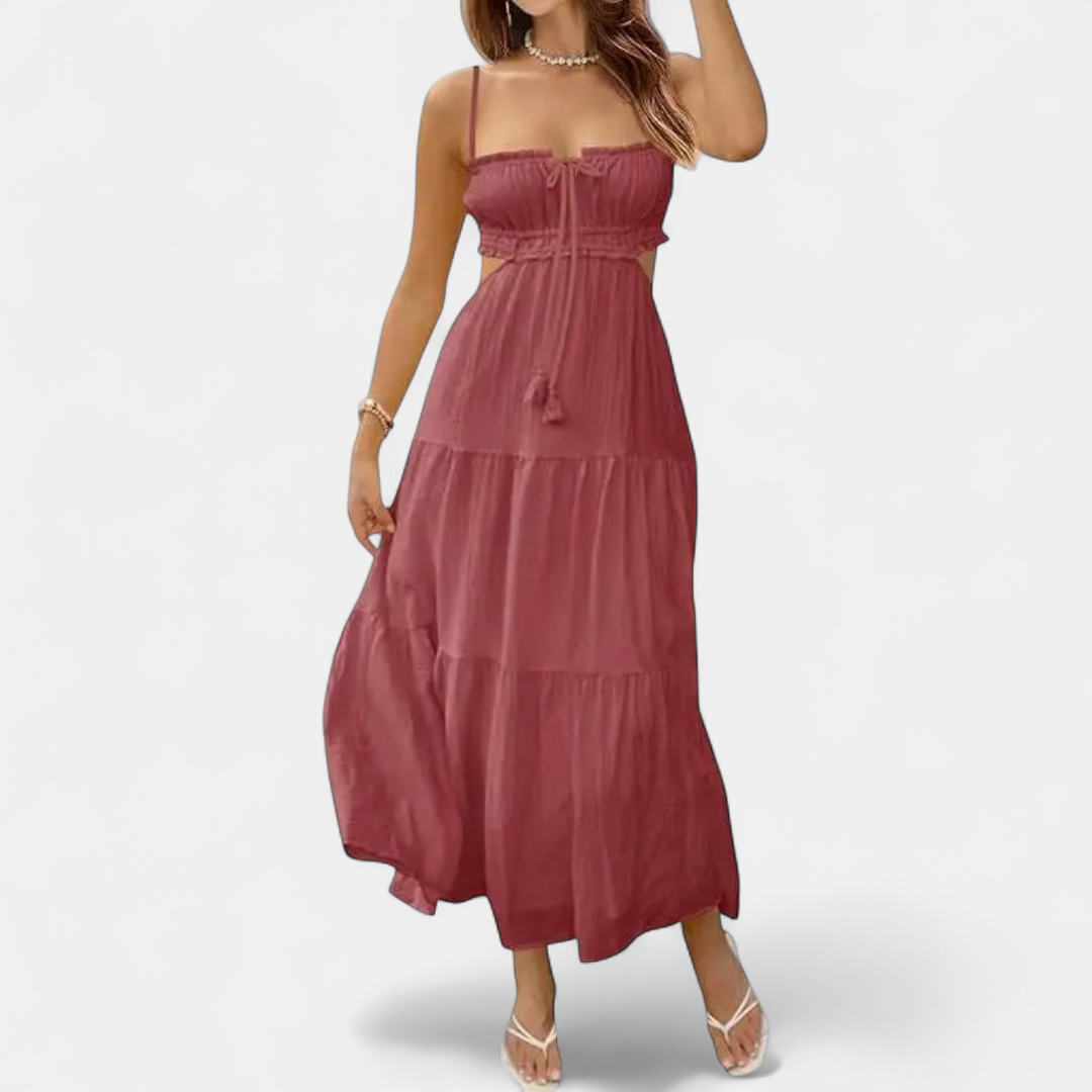 XIOMARA | Sexy Spaghetti Strap Backless Maxi Dress