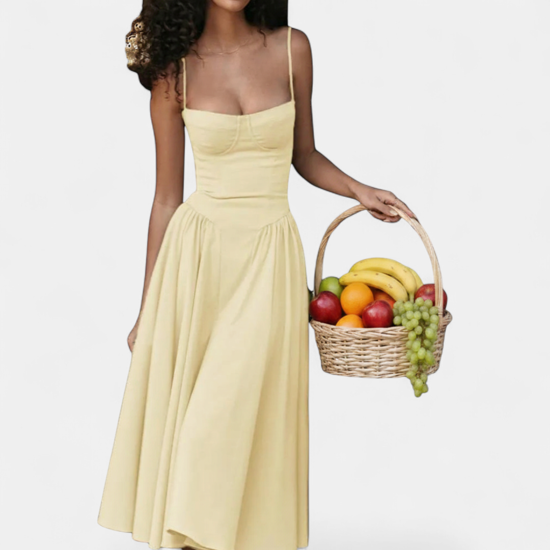 ELEANOR | Elegant Backless Cami Midi Dress