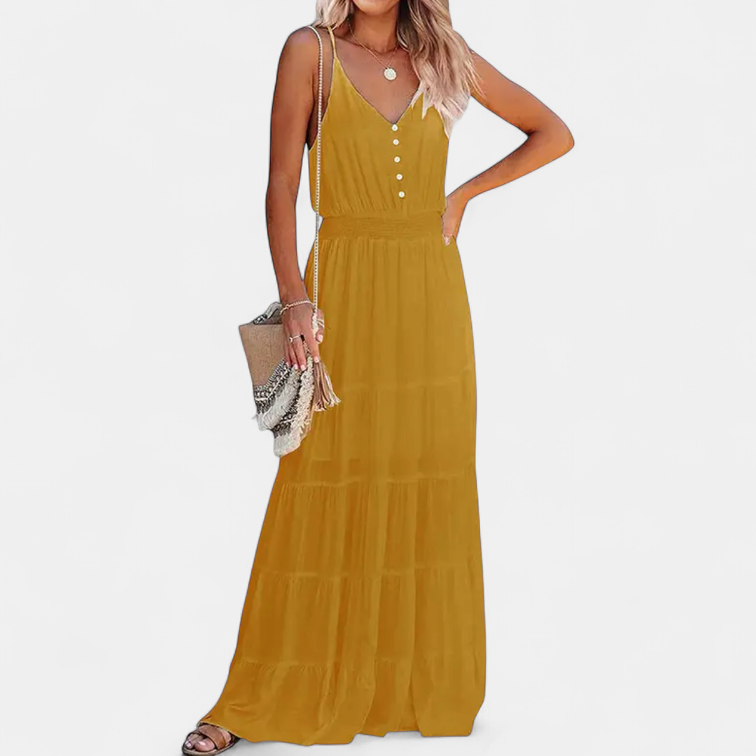 LUANA | Sleeveless V-Neck Maxi Dress