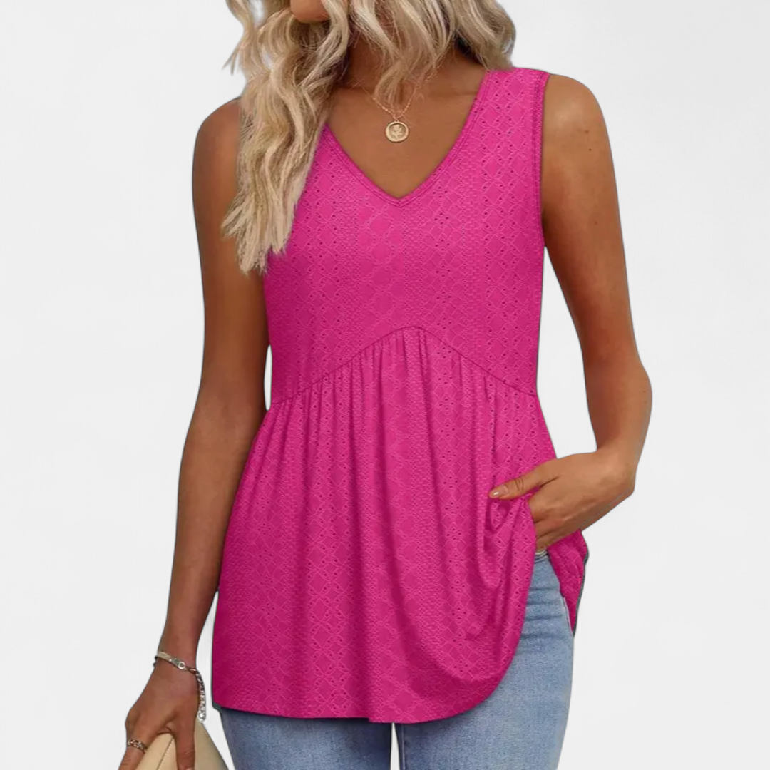 LUELLE | Printed Flowy Sleeveless Tank Top
