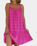 Women's Swing Floral Mini Dress, Spaghetti Straps Scoop Neck