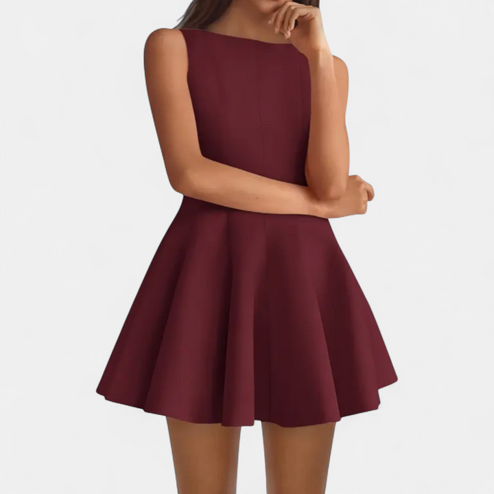 IMOGEN | Elegant Sleeveless Boat Neck Dress
