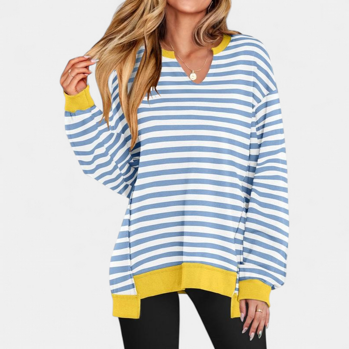 LOREN | Women's Oversized V-Neck Sweatshirt Tunic for Winter
