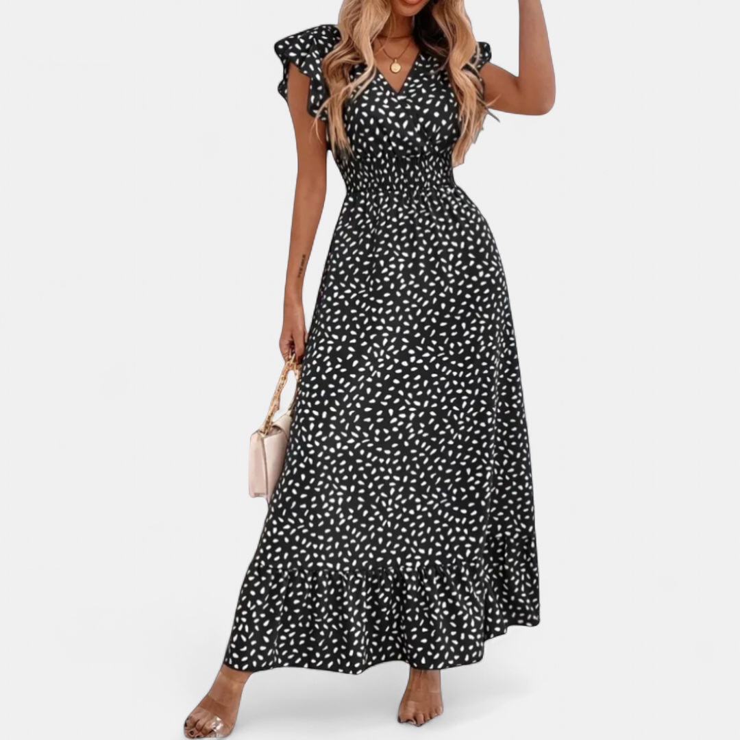 CELESTINE | Floral Wrap Boho Midi Dress