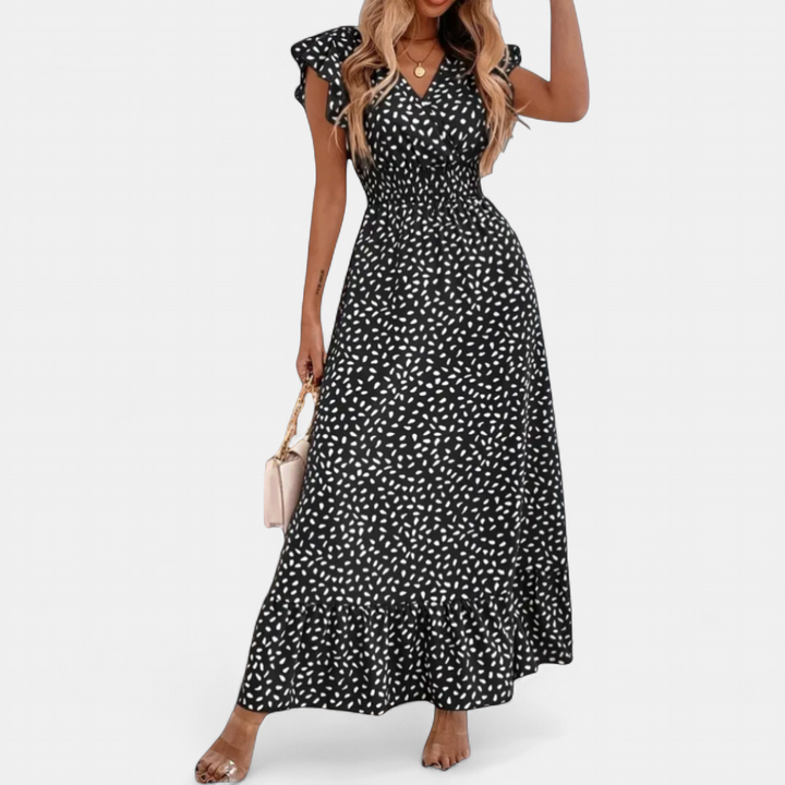 CELESTINE | Floral Wrap Boho Midi Dress