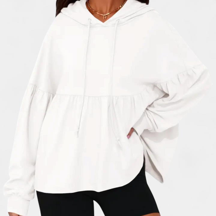 WREN | Cozy Ruffle Hood Oversized Hoodie
