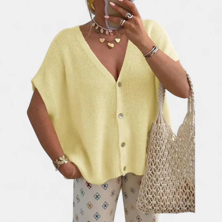 SAOIRSE | Relaxed V-Neck Knit Cardigan