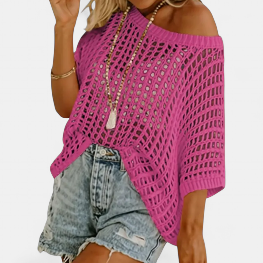 CALLA | Breezy Crochet Hollow Knit Top