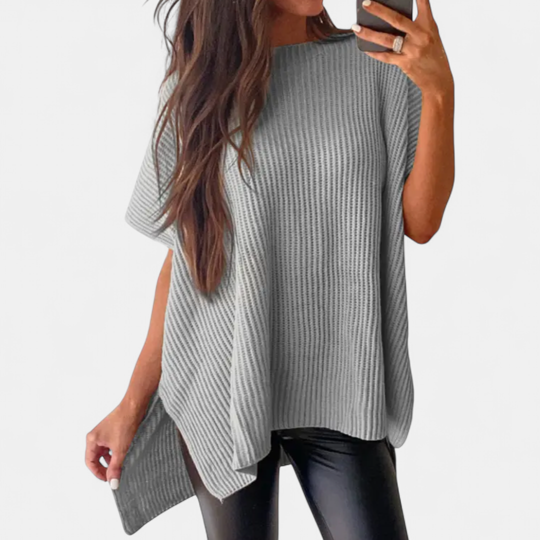 BRITTA | Relaxed Ribbed Knit Pullover Top