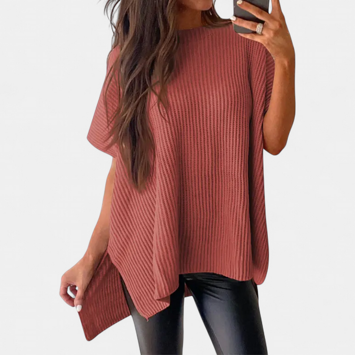 BRITTA | Relaxed Ribbed Knit Pullover Top
