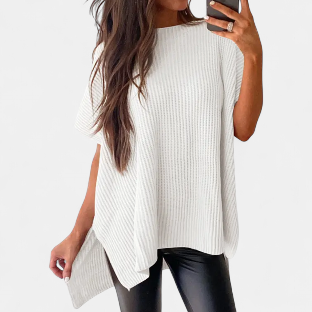 BRITTA | Relaxed Ribbed Knit Pullover Top