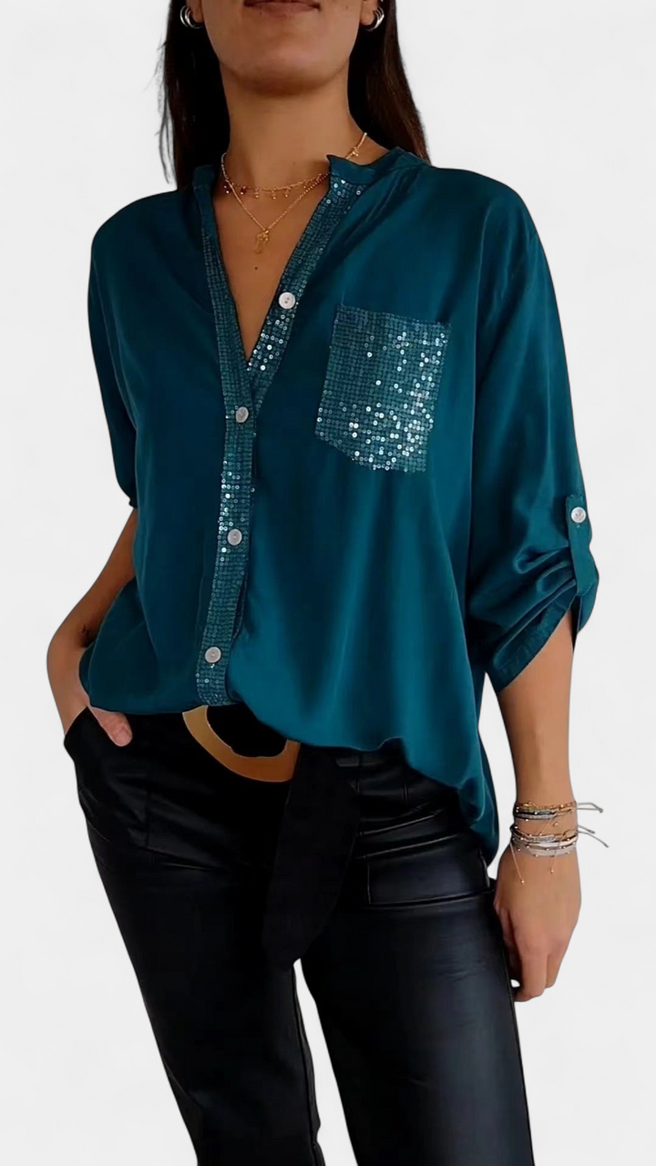 DANICA | Sequin Detailed Blouse