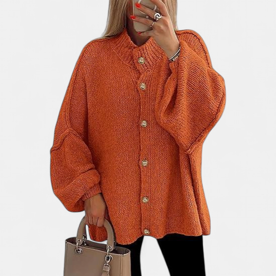 OLIVIA | Women Chunky Knit Button Down Cardigan Jacket