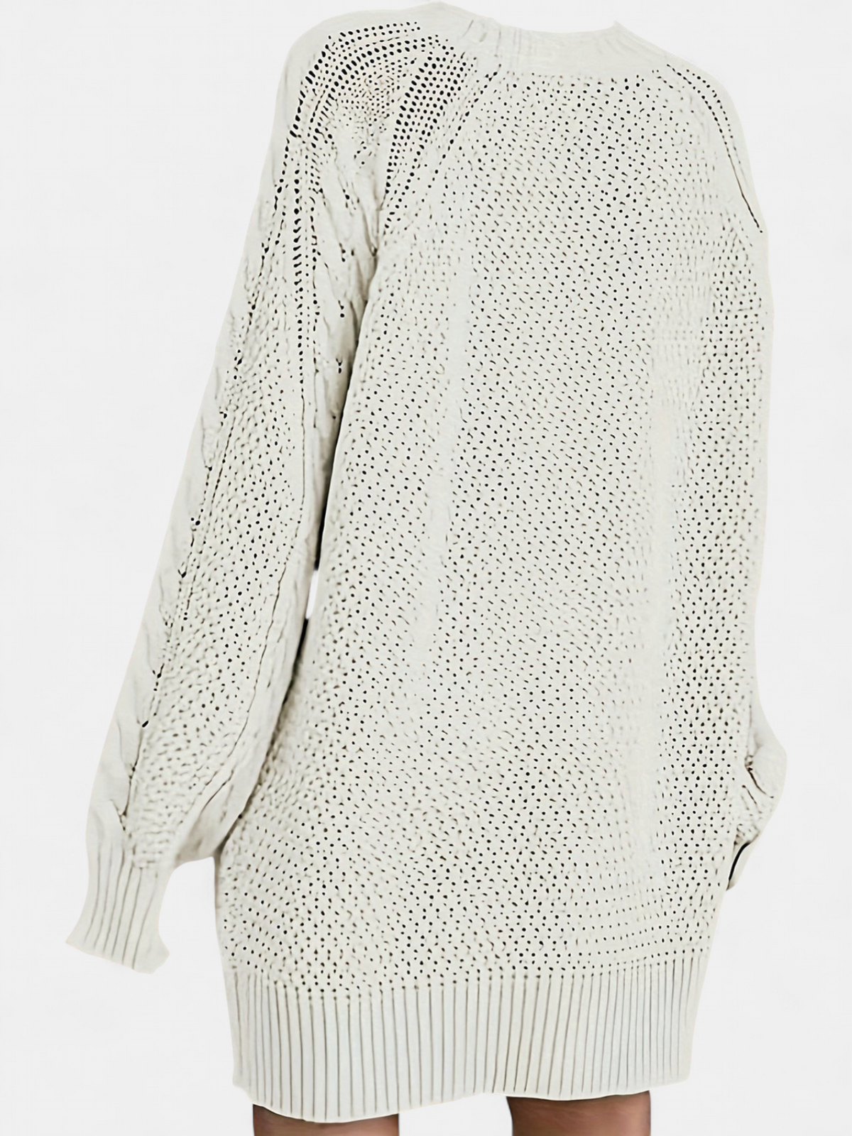Women's Long Sleeve Mini Sweater Dress, Cable Knit Oversized