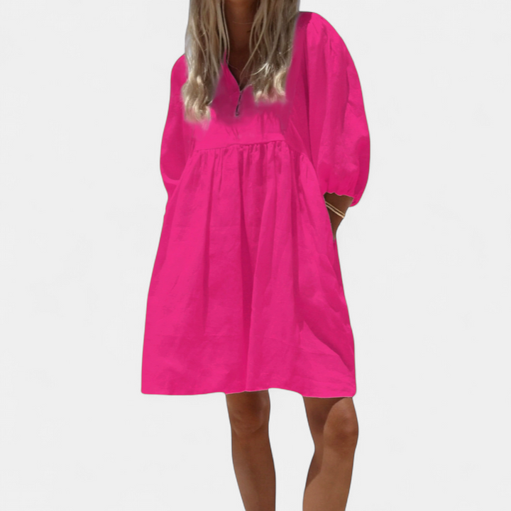BEAU | Breezy V-Neck Puff Sleeve Dress
