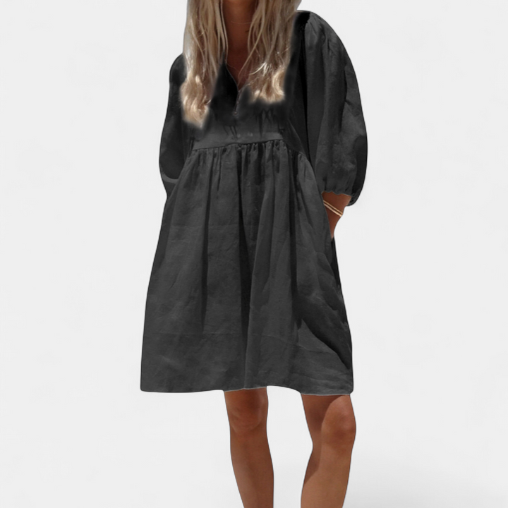 BEAU | Breezy V-Neck Puff Sleeve Dress