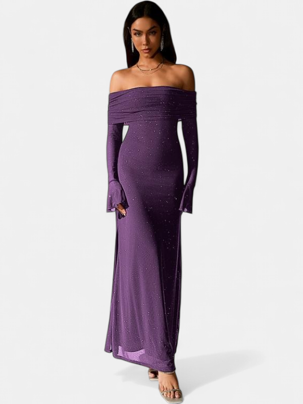 THEA | Off The Shoulder Ruched Sequin Bodycon Dress for Parties