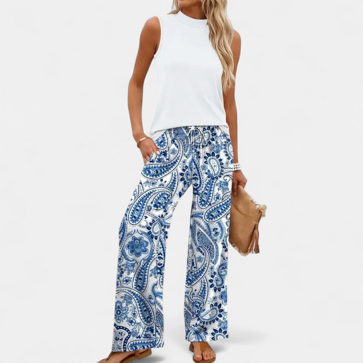 OPALINE | Breezy Printed Wide-Leg Two Piece Set