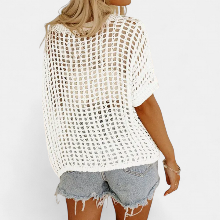 CALLA | Breezy Crochet Hollow Knit Top