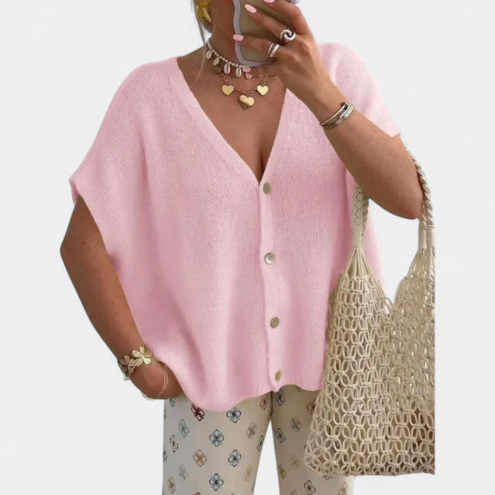 SAOIRSE | Relaxed V-Neck Knit Cardigan