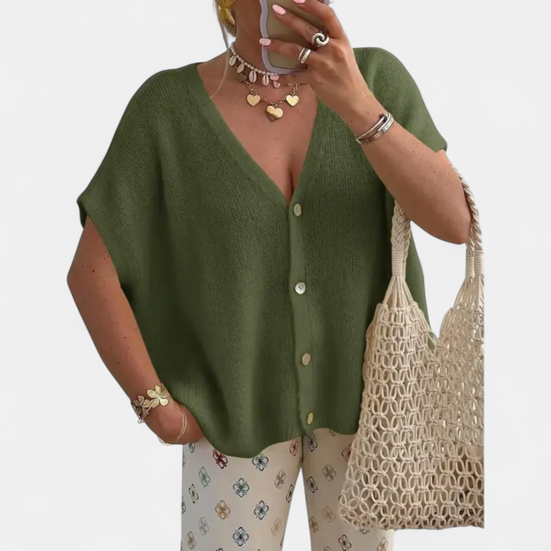 SAOIRSE | Relaxed V-Neck Knit Cardigan
