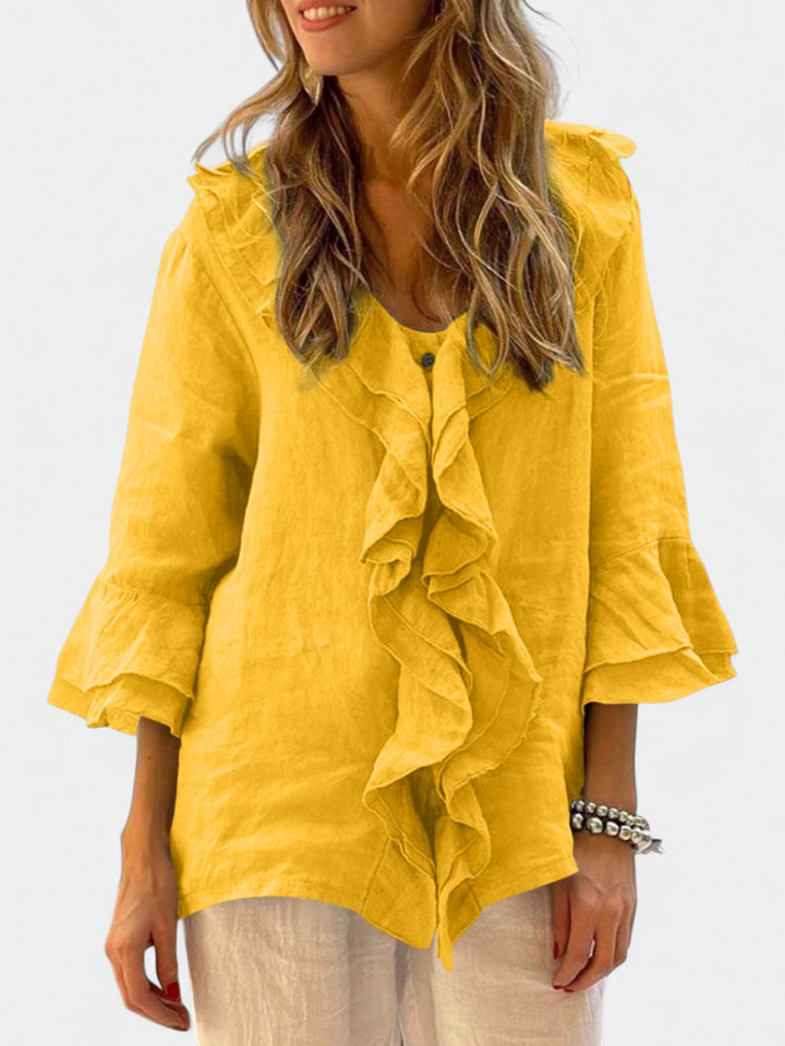 NADINE | Chic Bell Sleeve Ruffle Top