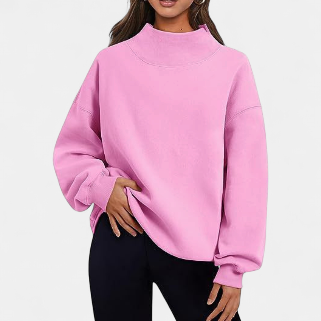 LESLY | Women's Oversized Turtleneck Sweatshirt Long Sleeve Pullover