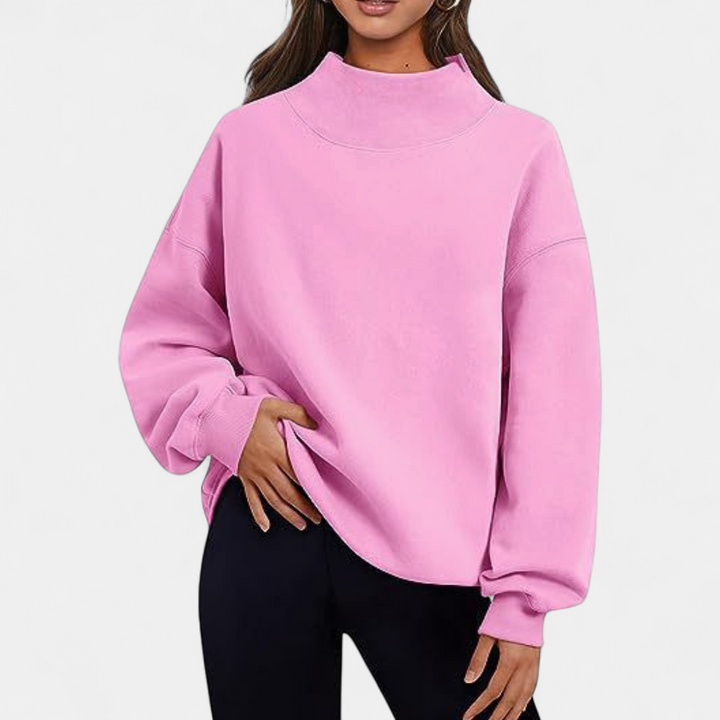 LESLY | Women's Oversized Turtleneck Sweatshirt Long Sleeve Pullover