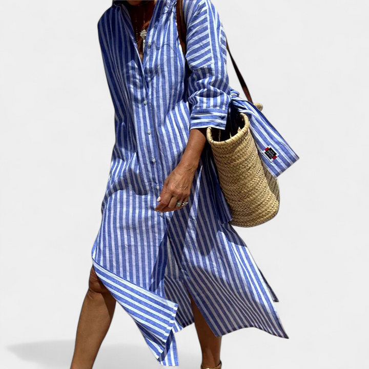 TRIXIE | Elegant Striped Shirt Dress