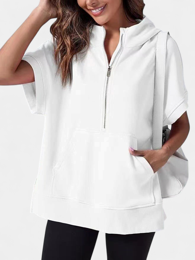 HISPER | Relaxed Oversized Half-Zip Summer Hoodie