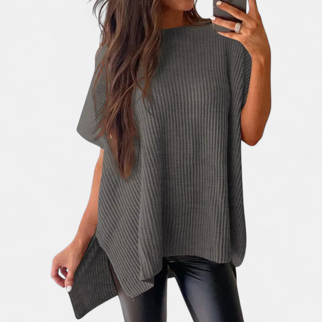 BRITTA | Relaxed Ribbed Knit Pullover Top