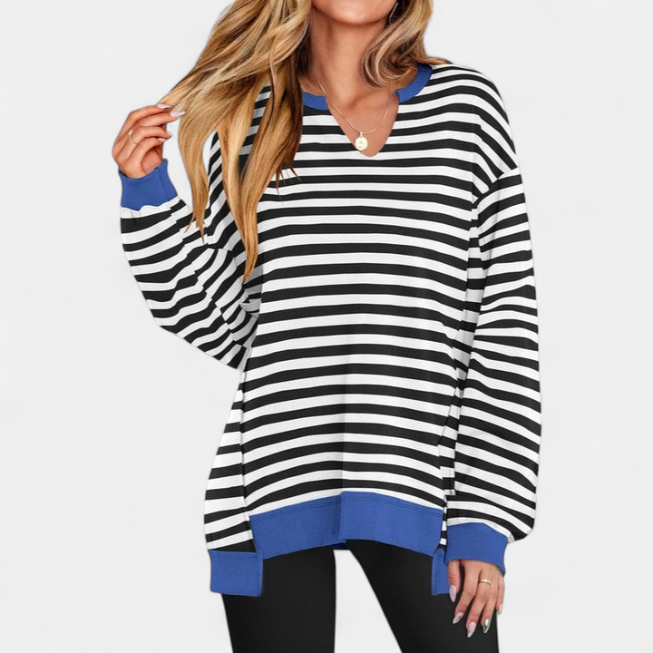LOREN | Women's Oversized V-Neck Sweatshirt Tunic for Winter