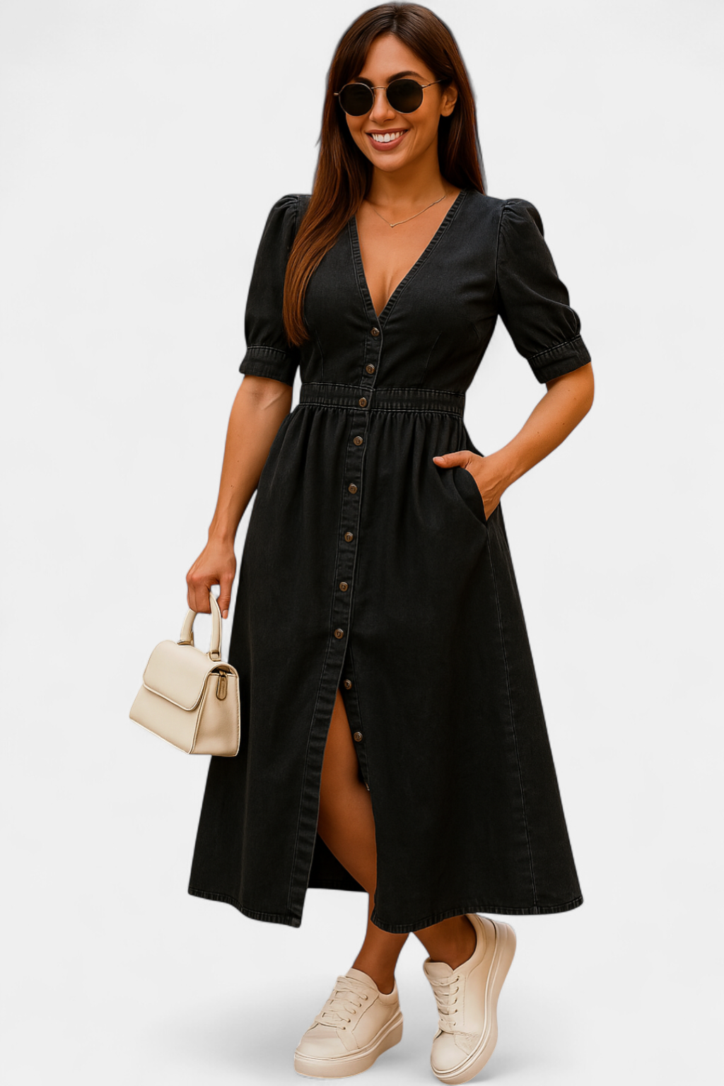 JULIET | Shiny Denim Dress