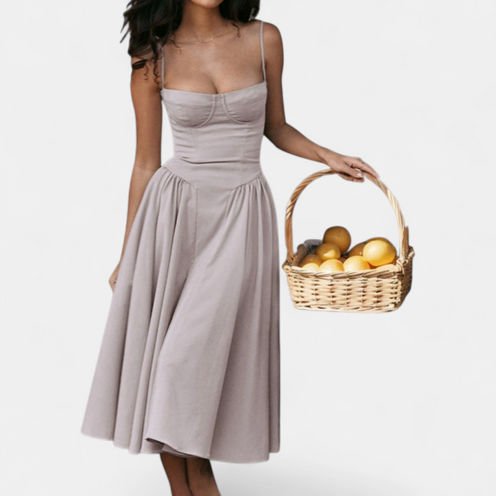ELEANOR | Elegant Backless Cami Midi Dress