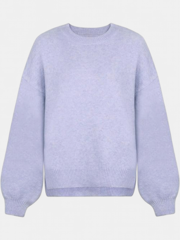 KIARA | Women's Drop Shoulder Split Hem Round Neck Sweater
