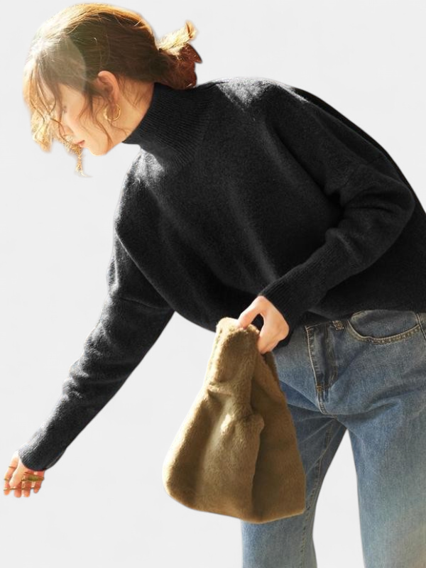 CAMILLE | Women High Neck Loose Knit Pullover Sweater