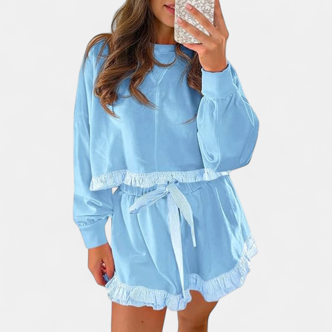 BIRDIE | Lazy-Day Ribbed Color Block Lounge Set