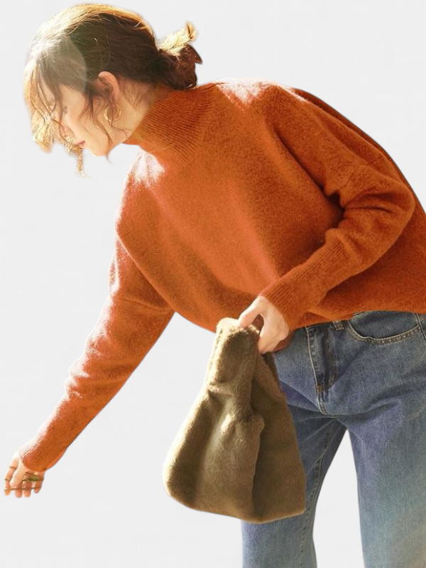 CAMILLE | Women High Neck Loose Knit Pullover Sweater