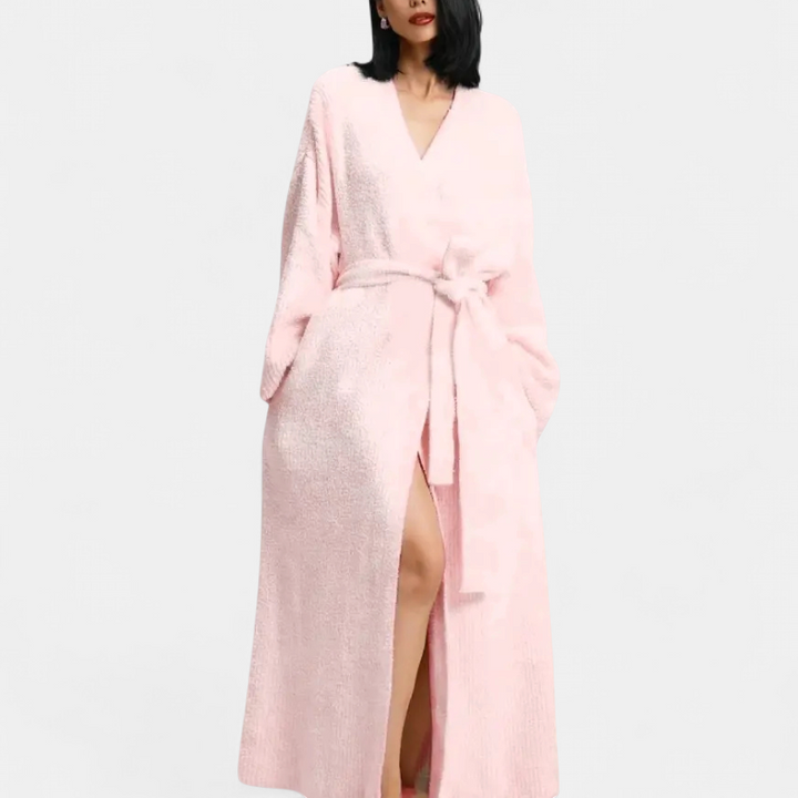 ADRINA | Cozy Longline Belted Knit Robe