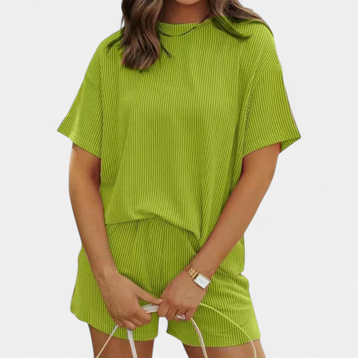 DOTTIE | Striped Ribbed Knit Lounge Set