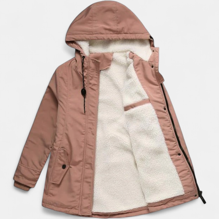 AMINA | Thick Winter Coat with Hood and Quilted Lining for Winter Warmth
