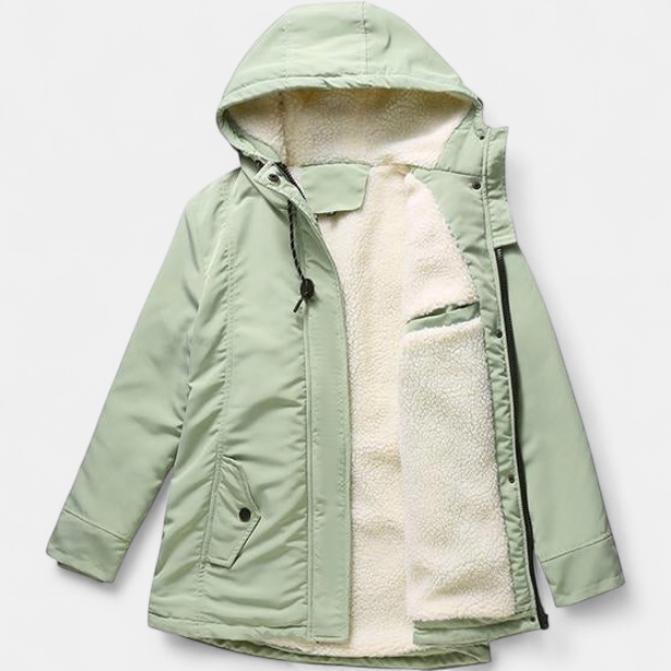 AMINA | Thick Winter Coat with Hood and Quilted Lining for Winter Warmth