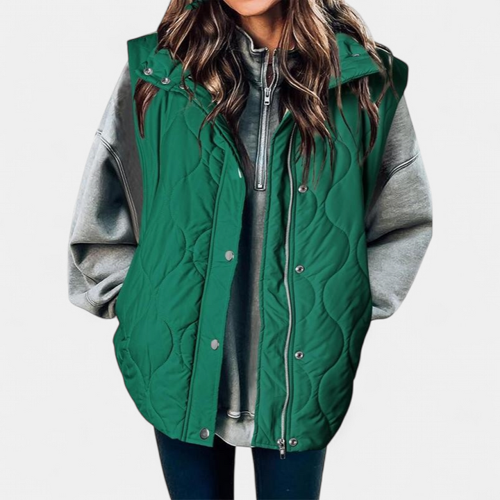 OLIVIA | Women's Casual Oversized Puffer Vest with Stand Collar