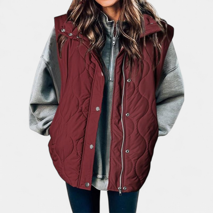 OLIVIA | Women's Casual Oversized Puffer Vest with Stand Collar