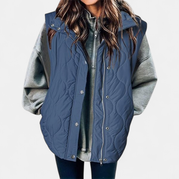 OLIVIA | Women's Casual Oversized Puffer Vest with Stand Collar