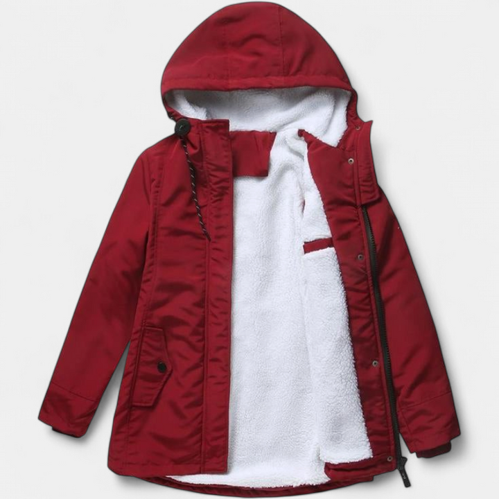 AMINA | Thick Winter Coat with Hood and Quilted Lining for Winter Warmth