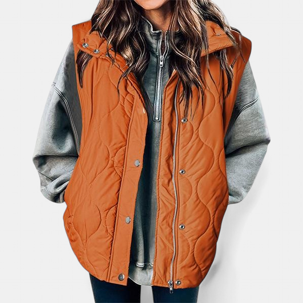 OLIVIA | Women's Casual Oversized Puffer Vest with Stand Collar