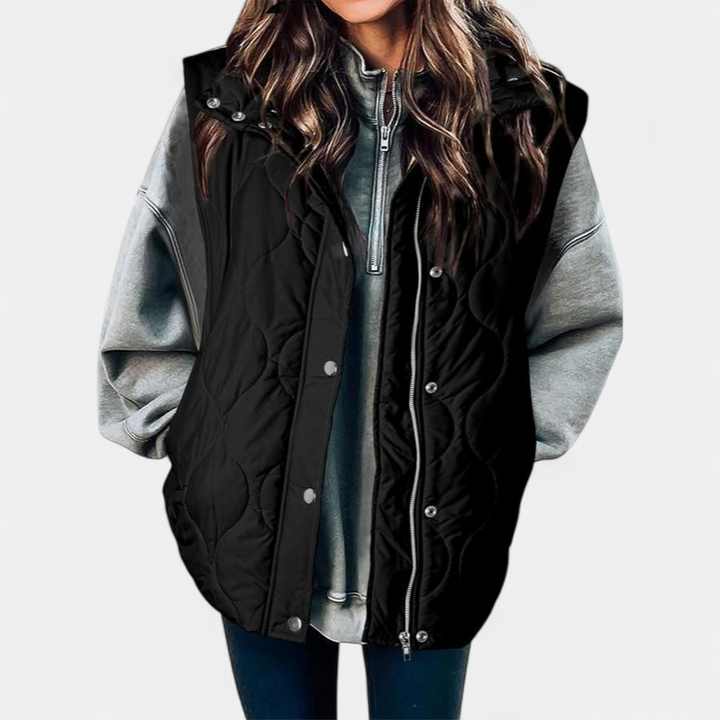OLIVIA | Women's Casual Oversized Puffer Vest with Stand Collar